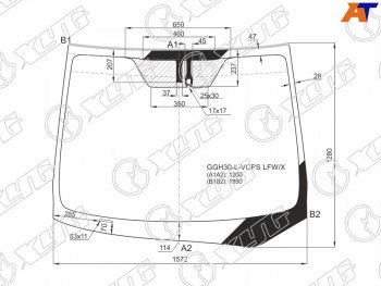 15 249 р. Стекло лобовое (Датчик дождя) Toyota Alphard (H30) 15-23  Vellfire 15- (GGH30-L-VCPS LFW/X). Увеличить фотографию 1