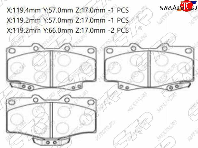 2 099 р. Колодки тормозные перед FL-FR SAT   Toyota Fortuner  AN50/AN60 - Land Cruiser Prado  J90