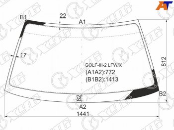 4 899 р. Стекло лобовое Volkswagen Golf 91-99  Jetta 91-98  Vento 92-95 (GOLF-III-2 LFW/X). Увеличить фотографию 1