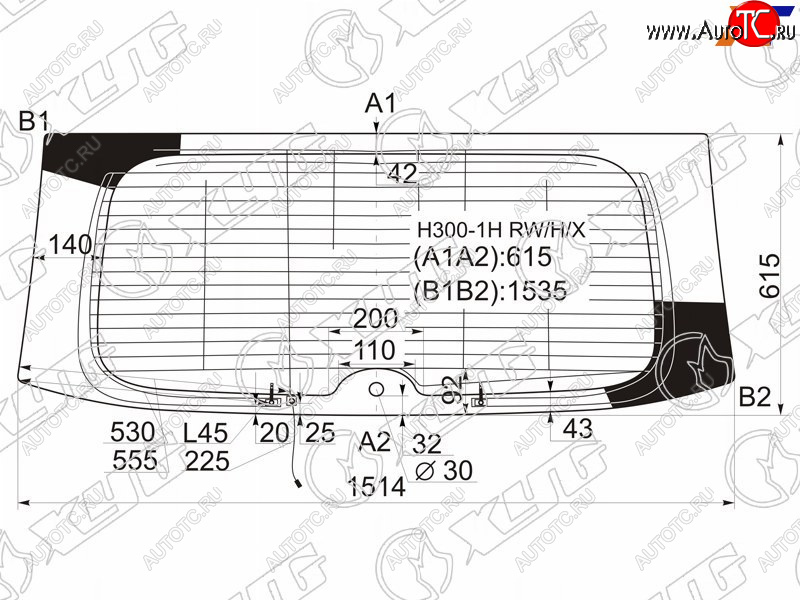 7 549 р. Стекло заднее (Цвет зеленый Обогрев Антенна) Hyundai H1 07-  Starex 07-17 (H300-1H RW/H/X)