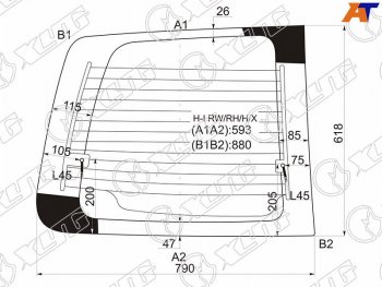 4 599 р. Стекло заднее (Цвет зеленый Обогрев) Hyundai H1 97-07  Starex 97-07 (H-I RW/RH/H/X). Увеличить фотографию 1