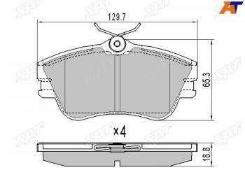 1 399 р. Колодки тормозные перед FL-FR SAT  Volkswagen Multivan  T5 - Transporter  T4. Увеличить фотографию 1