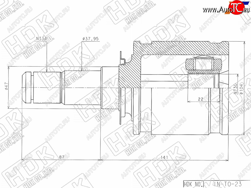 7 499 р. Шрус внутренний TOYOTA LAND CRUISER 200 2UZFE1VDFTV 07- (IN-TO-23)