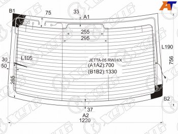 7 999 р. Стекло заднее (Цвет зеленый Обогрев Антенна 4D SED) Volkswagen Jetta 05-10 (JETTA-05 RW/H/X). Увеличить фотографию 2