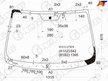 4 699 р. Стекло лобовое Nissan March 02-10  Micra 03-10 (K12-V LFW/X). Увеличить фотографию 1