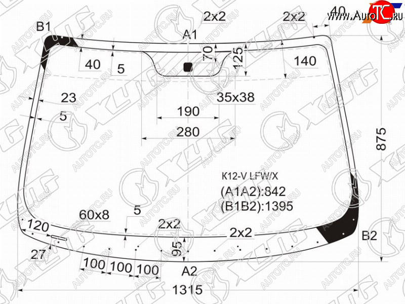 4 699 р. Стекло лобовое Nissan March 02-10  Micra 03-10 (K12-V LFW/X)