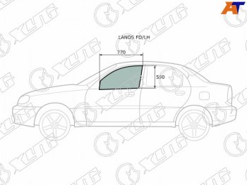 2 299 р. Стекло боковое опускное (Спереди Слева Цвет зеленый) Chevrolet Lanos 05-09  Daewoo Lanos 97-08   (LANOS FD/LH). Увеличить фотографию 1