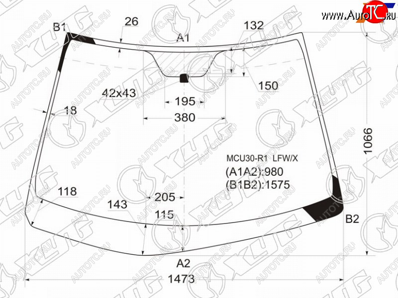 8 999 р. Стекло лобовое Toyota Harrier (XU30) 03-13  Lexus RX 03-09 (MCU30-R1 LFW/X)