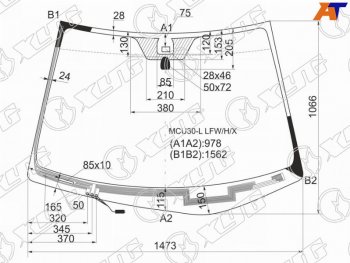 8 999 р. Стекло лобовое (Обогрев щеток Датчик дождя) Lexus RX 03-09 (MCU30-L LFW/H/X). Увеличить фотографию 2