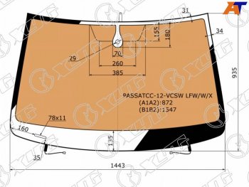 28 699 р. Стекло лобовое (Обогрев полный Датчик дождя Молдинг) Volkswagen Passat CC 12-16 (PASSATCC-12-VCSW LFW/W/X). Увеличить фотографию 1