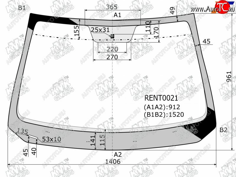 4 999 р. Стекло лобовое Renault Logan 14-  Sandero 14-  Dacia Logan 12-19  Sandero 12-19                   (RENT0021)