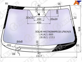 16 599 р. Стекло лобовое атермальное с обогревом щеток + дд KIA SORENTO II 09-12 (Solar-X защита от ультрафиол (SOLAR-4437AGNHMV1B LFW/H/X). Увеличить фотографию 1