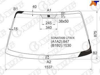 5 549 р. Стекло лобовое Hyundai Sonata 98-13  Kia Optima 00-05  Magentis 00-06 (SONATA99 LFW/X). Увеличить фотографию 1