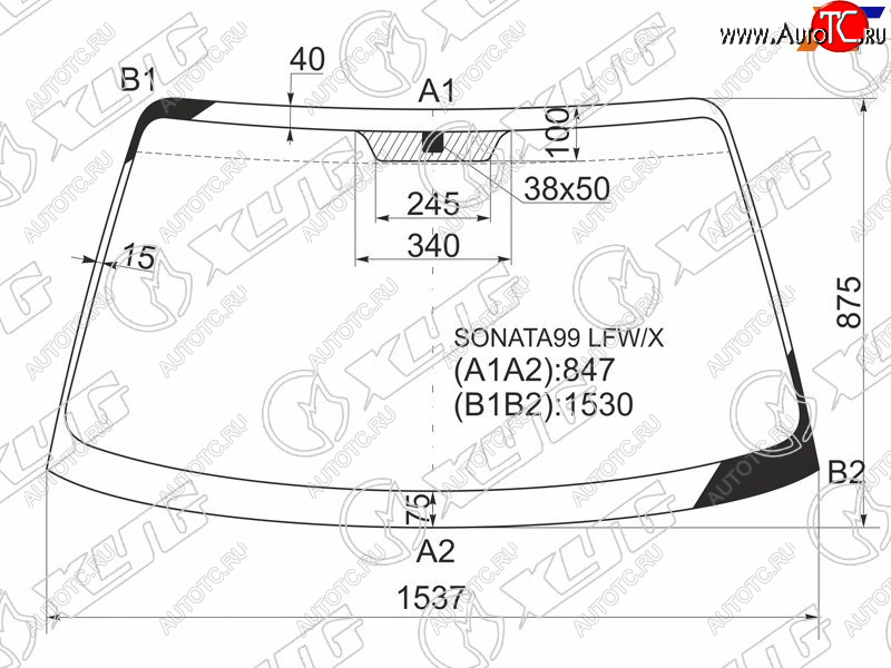 5 549 р. Стекло лобовое Hyundai Sonata 98-13  Kia Optima 00-05  Magentis 00-06 (SONATA99 LFW/X)