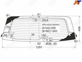 5 199 р. Стекло заднее (Цвет зеленый Обогрев) Toyota RAV4 (XA30) 05-13  Vanguard 07-13                      (SPG-AS30 RW/H/X). Увеличить фотографию 1