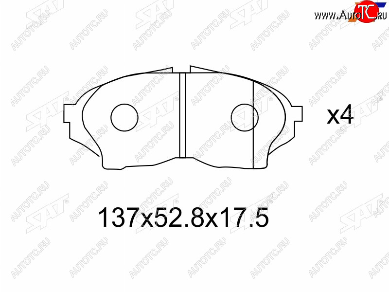 1 429 р. Колодки тормозные передние FR-FL SAT  Toyota Chaser - Cresta  X100