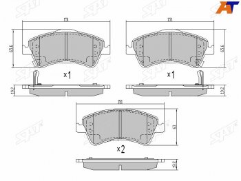 1 259 р. Колодки тормозные передние FR-FL SAT  Toyota Avensis ( T270 седан,  T270 универсал) (2008-2018). Увеличить фотографию 1