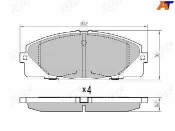 1 329 р. Колодки тормозные перед FL-FR SAT Toyota Hiace Y100 бортовой грузовик (Япония) дорестайлинг  (1995-2001). Увеличить фотографию 2