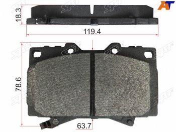 Колодки тормозные перед FL-FR SAT  Toyota (Тойота) Land Cruiser (Лэнд)  100 (1998-2007) 100 дорестайлинг, 1-ый рестайлинг, 2-ой рестайлинг  (с керамическим наполнением)