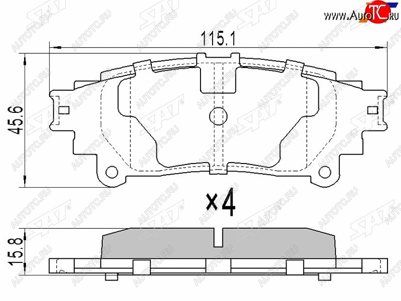 799 р. Колодки тормозные задние RH-LH SAT Lexus RX 450 AL20 дорестайлинг (2015-2019)