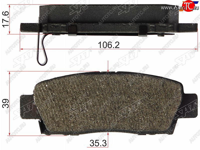 869 р. Колодки тормозные зад LH-RH SAT Toyota Mark 2 Blit универсал (2002-2007)