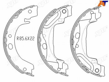 1 399 р. Колодки барабанные задние RH-LH SAT  Toyota Corolla ( E120,  E110,  E130) (2000-2007). Увеличить фотографию 1