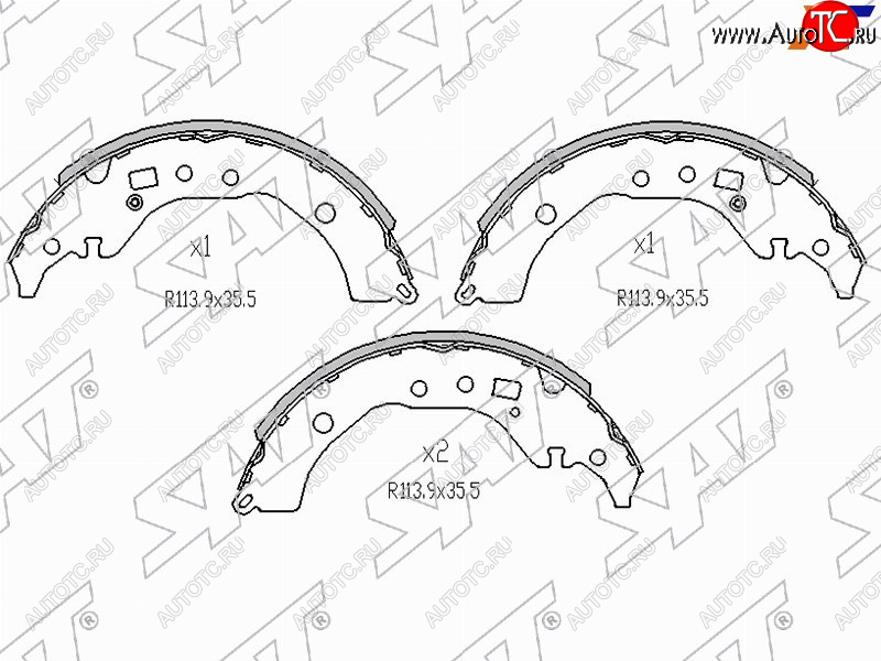 1 699 р. Колодки тормозные барабанные задние RH-LH SAT  Toyota Ist  XP110 - Ractis