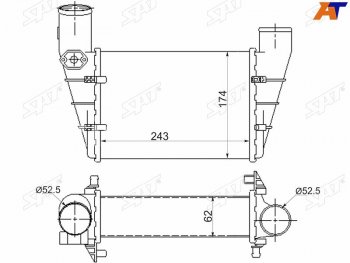 5 449 р. Интеркулер AUDI A4S4 94-98A6 97-04VW PASSAT B5 97-00 (ST-058145805G). Увеличить фотографию 2