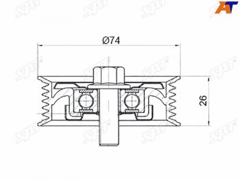 799 р. Ролик приводного ремня обводной NISSAN X-TRAIL 09-ELGRAND 10- (ST-11925-EA00A). Увеличить фотографию 2