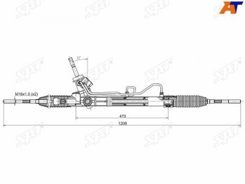 13 599 р. Рейка рулевая гидравлическая LHD SAT  Chevrolet Cruze (J300,  J305,  J308,  D2LC,  D2LC-K), Opel Astra (J). Увеличить фотографию 1