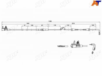 459 р. Датчик износа тормозных колодок перед LAND ROVER DISCOVERY SPORT 11-RANGE ROVER EVOQUE 11-18 (ST-142-0002). Увеличить фотографию 1