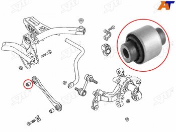 349 р. Сайлентблок задней верхней поперечной тяги (внутр)VW JETTA 05-16PASSAT 05-15TIGUAN 07-SKODA KODIA (ST-1K0501529J-B1). Увеличить фотографию 1