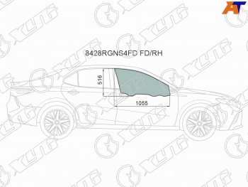 3 069 р. Стекло боковое опускное (Спереди Справа Цвет зеленый Крепления) Toyota Camry (XV70) 17-21  Camry (8428RGNS4FD FD/RH). Увеличить фотографию 1