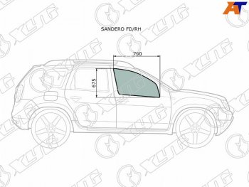 2 099 р. Стекло боковое опускное (Спереди Справа Цвет зеленый) Nissan Terrano 14-22  Renault Duster 10-21 (SANDERO FD/RH). Увеличить фотографию 2