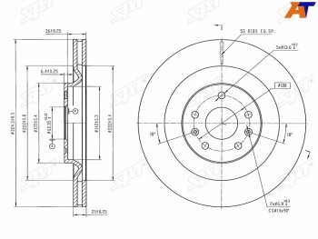 3 179 р. Диск тормозной задний Ø324mm SAT Chery Tiggo 8 PRO (2021-2024). Увеличить фотографию 1