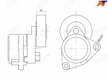 2 299 р. Натяжитель приводного ремня HYUNDAI TERRACAN 2.9D 01-07KIA BONGO III 06- (ST-25281-4X000). Увеличить фотографию 1