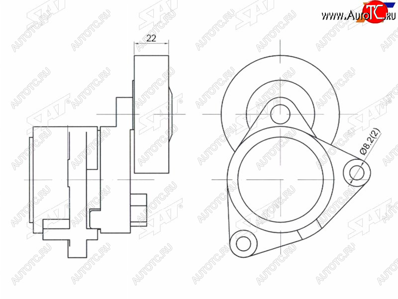 2 299 р. Натяжитель приводного ремня HYUNDAI TERRACAN 2.9D 01-07KIA BONGO III 06- (ST-25281-4X000)