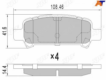 669 р. Колодки тормозные зад RH-LH SAT Subaru Impreza GK седан дорестайлинг (2016-2020). Увеличить фотографию 1