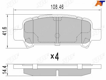 669 р. Колодки тормозные зад RH-LH SAT Subaru Impreza GD седан дорестайлинг (2000-2002). Увеличить фотографию 1