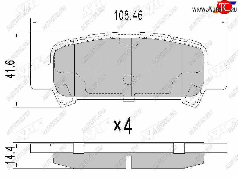 669 р. Колодки тормозные зад RH-LH SAT Subaru Impreza GD седан дорестайлинг (2000-2002)