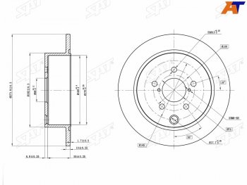 Задний тормозной диск(Ø273) SAT   Forester  SJ, Impreza  GJ, Impreza XV  GH, XV  GP/G33