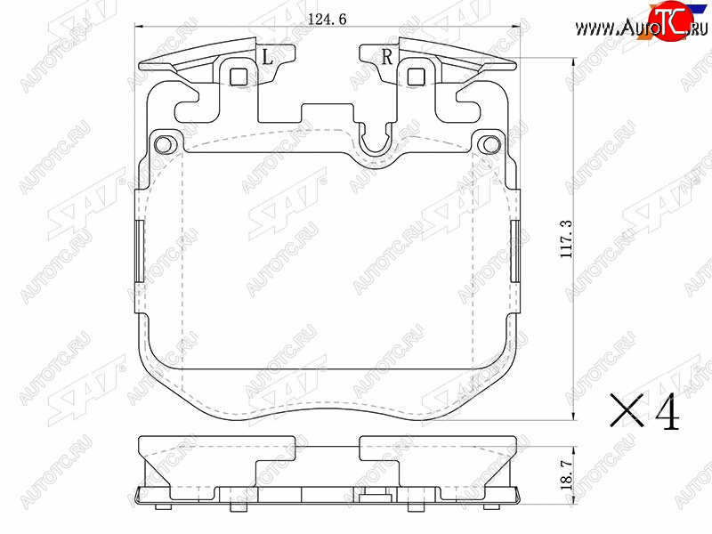 3 369 р. Колодки тормозные передние FL-FR SAT BMW 5 серия G30 дорестайлинг, седан (2016-2020)