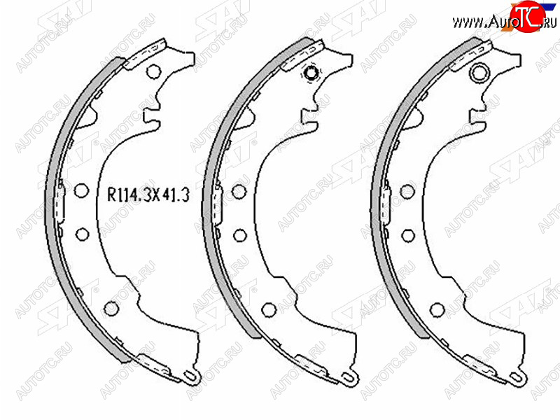 1 499 р. Колодки тормозные барабанные задние RH-LH SAT  Toyota Gaia  XM10 - Raum