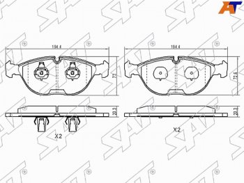 1 839 р. Колодки тормозные передние FL-FR SAT  Mercedes-Benz C-Class ( S202,  W202) - E-Class ( W210,  W211). Увеличить фотографию 1