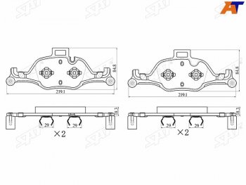 2 699 р. Колодки тормозные передние FL-FR SAT  BMW 7 серия  G11-G12 - X5  G05. Увеличить фотографию 1