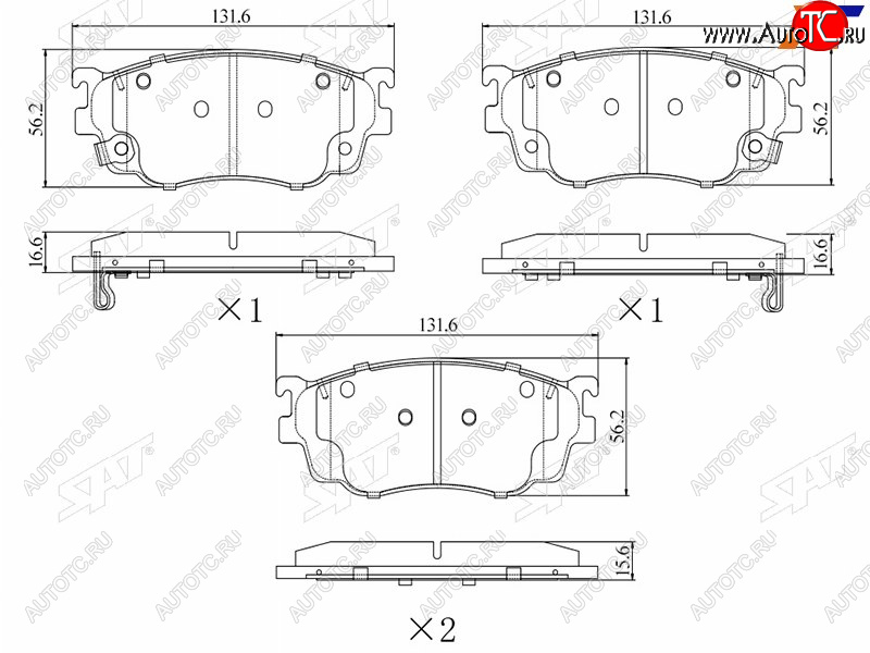 1 169 р. Колодки тормозные перед FL-FR SAT  Mazda 626 ( GF,  GF,FW) - Premacy