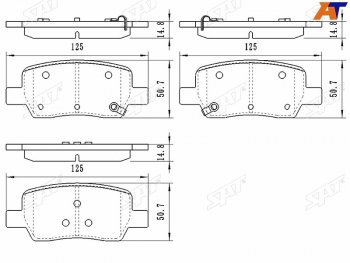 1 139 р. Колодки тормозные задние RH-LH SAT  Hyundai Santa Fe  4 TM (2018-2024), KIA Sorento  MQ4 (2020-2022). Увеличить фотографию 1