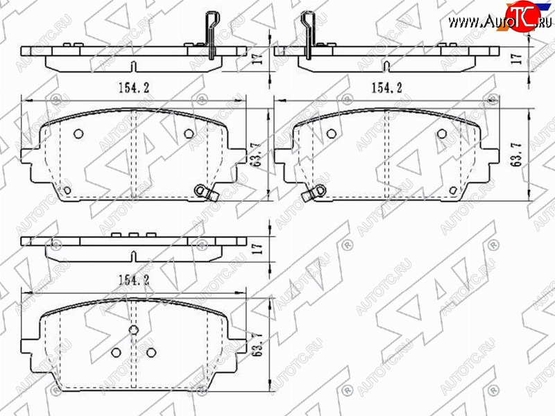 1 499 р. Колодки тормозные передние FR-FL SAT  Hyundai Santa Fe 4 TM дорестайлинг (2018-2021)