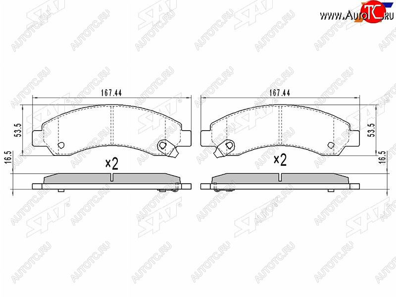 1 399 р. Колодки тормозные перед FL-FR SAT  Great Wall Hover (2006-2014)