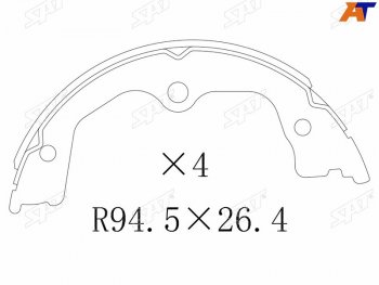 1 599 р. Колодки барабанные задние RH-LH SAT  Honda Accord  8 седан CU (2008-2013). Увеличить фотографию 1